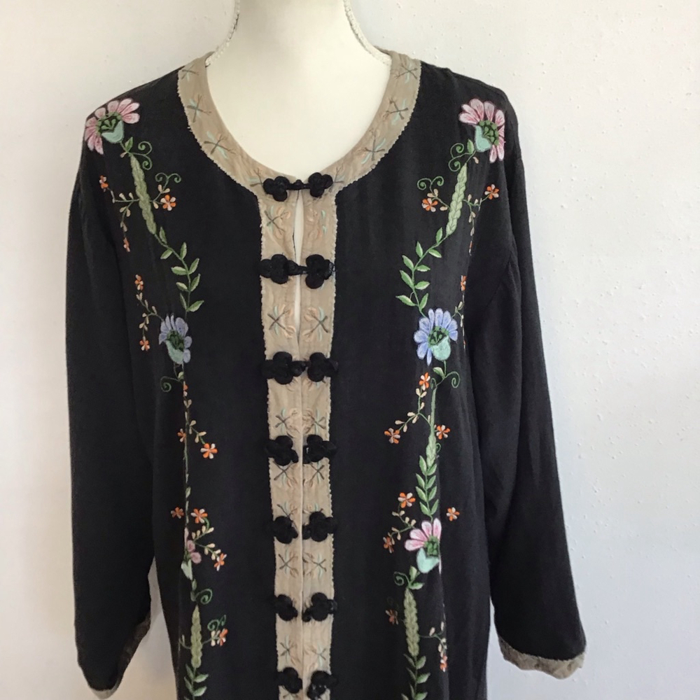 Raiment Fashions, Inc. Women India/Asian Design Black Embroidered Jacket L - Picture 5 of 14